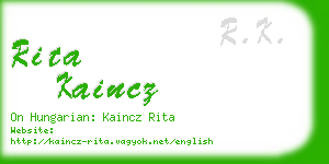 rita kaincz business card